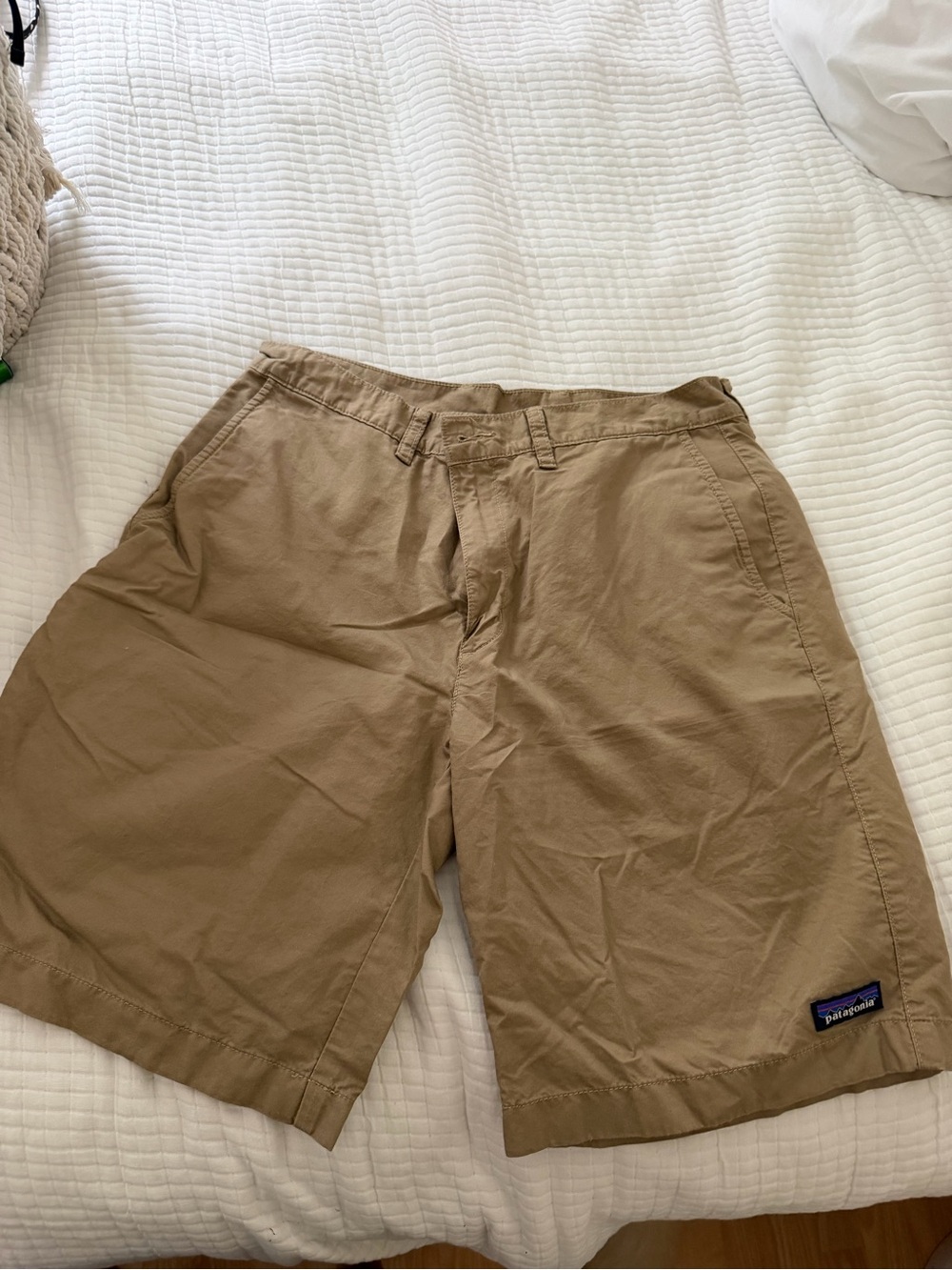 Tan Patagonia lightweight shorts